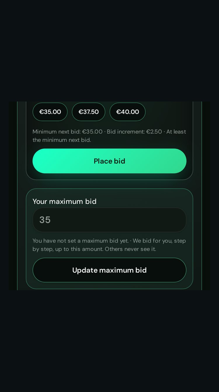 Bid or set a maximum