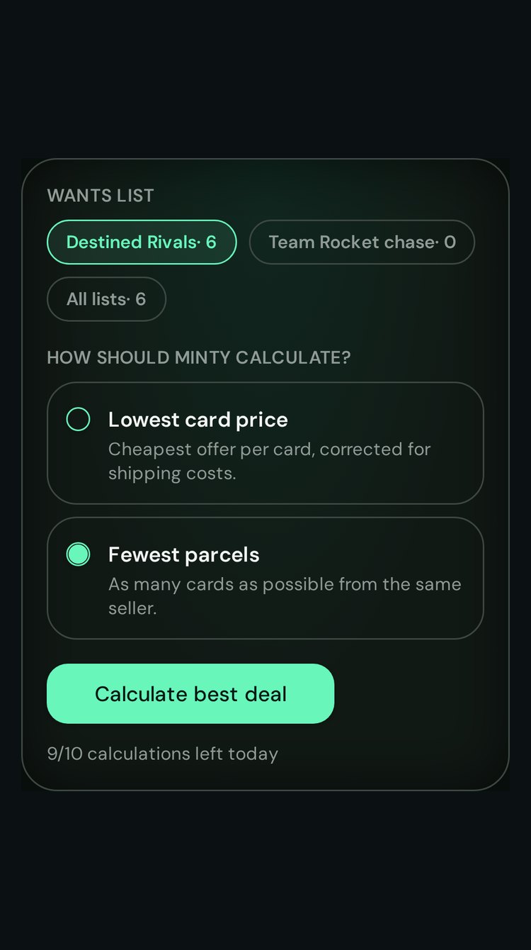 Lowest price or fewest parcels